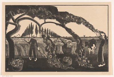 Skörda man och kvinna av Bernard Essers (signed by artist)