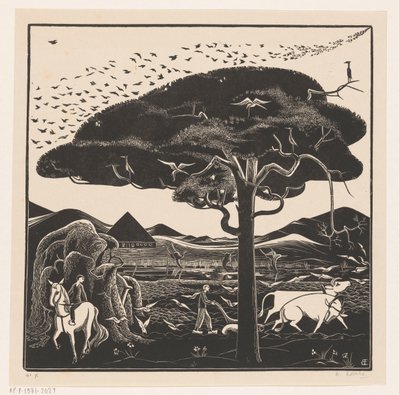 Plöjer oxar av Bernard Essers (signed by artist)