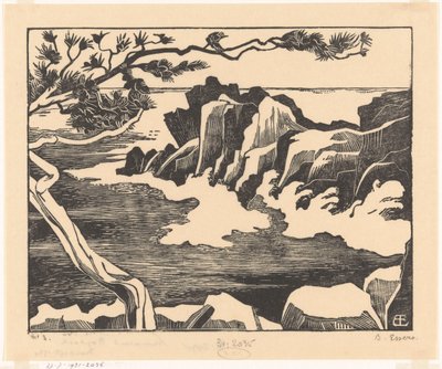 Klippiga kusten vid Saint-Raphaël av Bernard Essers (signed by artist)