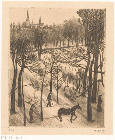 Vondelpark på vintern av Bernard Essers (signed by artist)