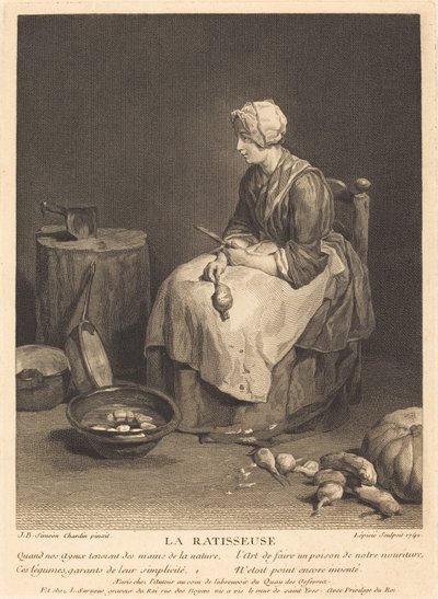 Krattan av Bernard Lépicié after Jean Siméon Chardin