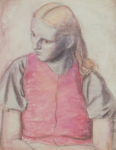 Porträtt av konstnärens hustru, ca 1926 (penna och akvarell) av Bernard Meninsky