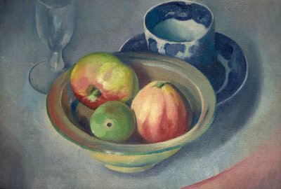 Stilleben med äpplen av Bernard Meninsky