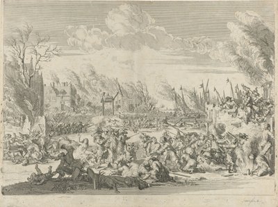 Franska grymheter i Bodegraven och Zwammerdam, 1672 av Bernard Picart (workshop of)