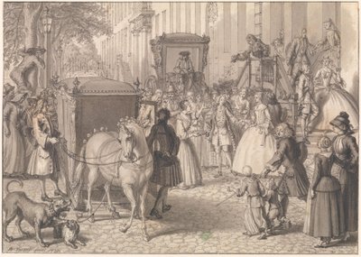 Början av ett bröllopsfölje för ett lutherskt par av Bernard Picart