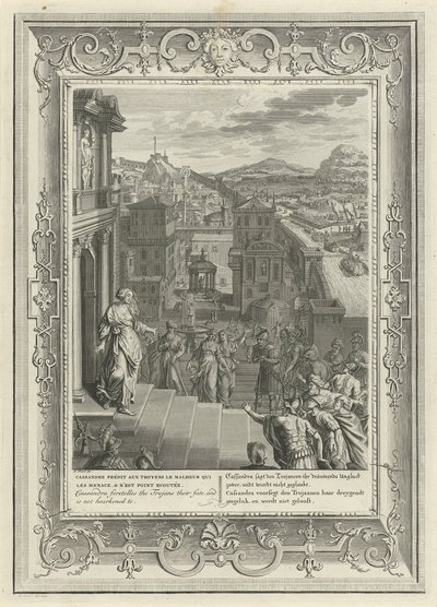 Cassandra förutspår Trojas undergång, 1731 av Bernard Picart