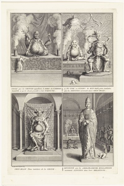 Fyra kinesiska gudar, 1728 av Bernard Picart