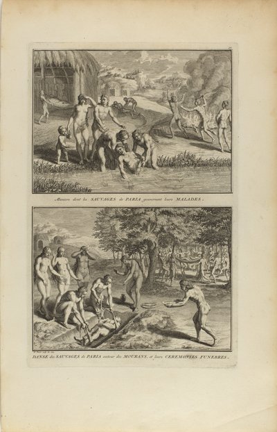 Manière dont les Sauvages.../Dance des Sauvages de Paria av Bernard Picart