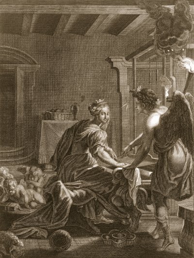 Penelope vid sin vävstol, 1731 av Bernard Picart