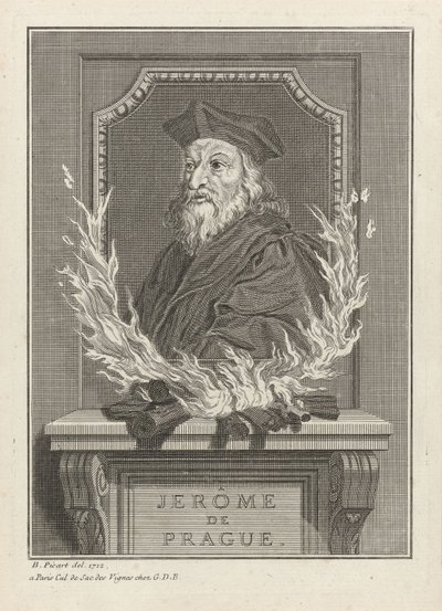 Porträtt av Hieronymus av Prag, 1712 av Bernard Picart