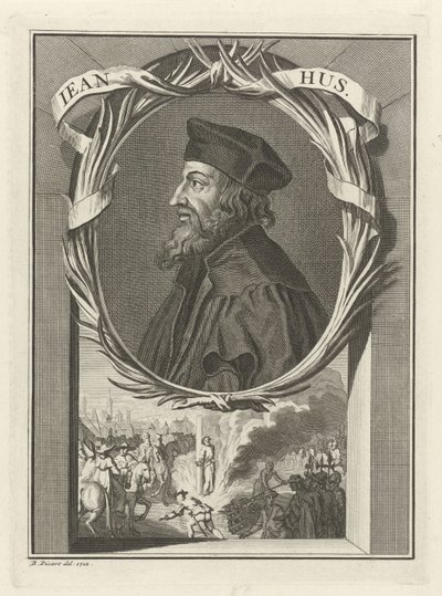 Portrait of John Hus, 1712 av Bernard Picart