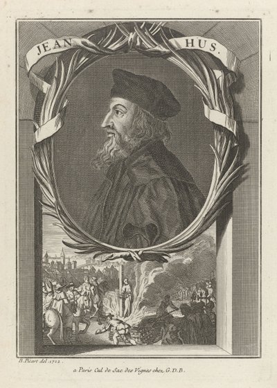 Portrait of John Hus, ca 1720 av Bernard Picart