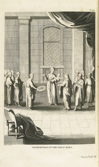 Inlösen av den förstfödde sonen, 1735-1739 av Bernard Picart