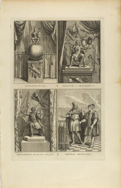Vitzliputsli/Tlalock eller Tescalipuca/Tescalinpuca/Mexikanska präster av Bernard Picart