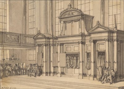 Lagens glädje i den portugisiska synagogan i Amsterdam av Bernard Picart