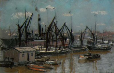 Harbour Scene (pastell på papper) av Bernard Sickert