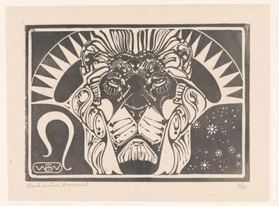 Huvudet av ett lejon Leo (originaltitel) av Bernard Willem Wierink (signed by artist)