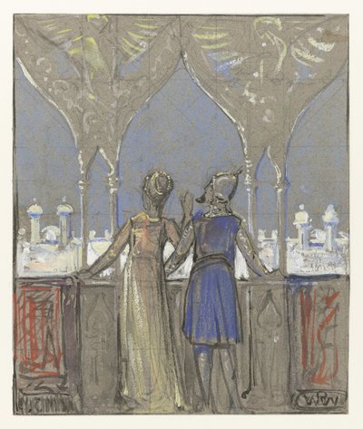 Par ser över orientalisk stad av Bernard Willem Wierink (signed by artist)