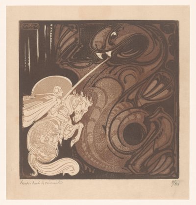 St. Joris (originaltitel) av Bernard Willem Wierink (signed by artist)
