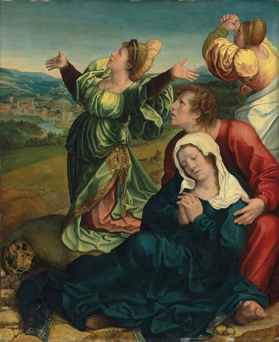 Tre Maria och Johannes evangelisten under korset (fragment av en korsfästelse) Tre Maria och Johannes evangelisten vid korsets fot av Bernard van Orley