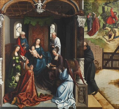 Jungfru och barn älskade av Saint Martin, 1514. av Bernard van Orley