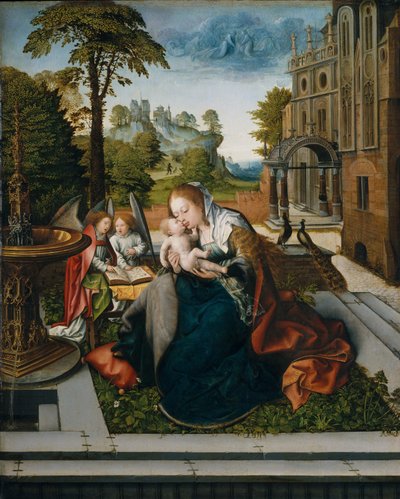 Jungfru och barn med änglar, c.1518 av Bernard van Orley