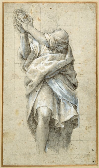 Studera för en apostel (penna och brunt bläck förstärkt med vitt) av Bernardino Gatti