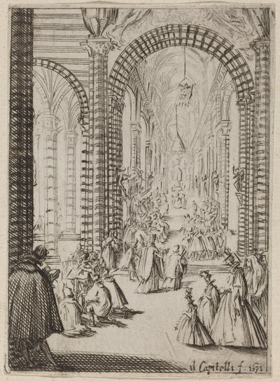 Interiör av en kyrka av Bernardino Capitelli