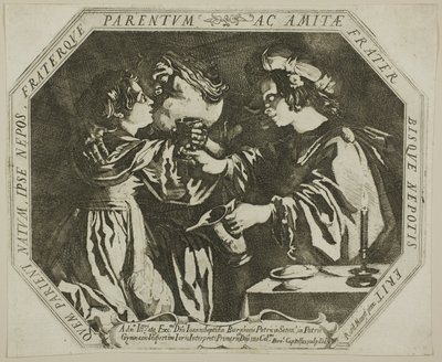 Lot och hans döttrar av Bernardino Capitelli
