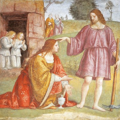 Italien, Milano, Kyrkan Saint Maurice al Monastero Maggiore, Kristus uppstånden visar sig för Maria Magdalena av Bernardino Luini