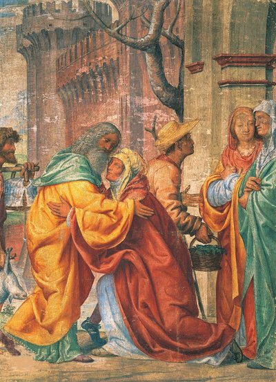 De heliga Joachims och Annes möte vid Golden Gate, ca. 1520. av Bernardino Luini