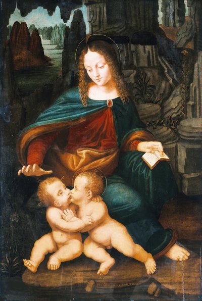 Madonna och barn med spädbarnet Saint John, ca. 1496. av Bernardino de Conti