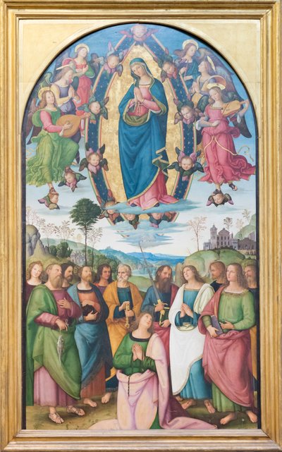 Jungfru Marias antagande av Bernardino di Betto (& studio) Pinturicchio