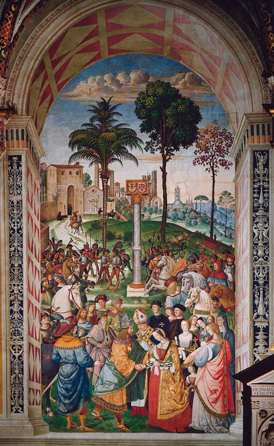 Livet av påven Pio (Pius) II (Enea Silvio Piccolomini av Bernardino di Betto Pinturicchio