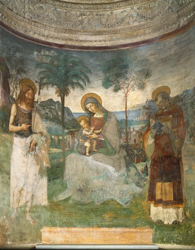 Madonna och barn, Johannes Döparen och St Stephen av Bernardino di Betto Pinturicchio