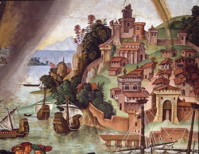 Påven Pius II går till konciliet i Basel. Detalj - Fresco av Bernardino di Betto Pinturicchio