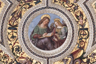 St Matteus, detalj av De fyra evangelisterna (fresk av Bernardino di Betto Pinturicchio