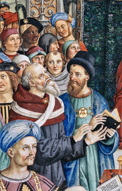 Piccolomini-biblioteket, sydvästra väggen: “ Pius II presiderar över dieten i Mantua, 1 juni av Bernardino di Betto Pinturicchio