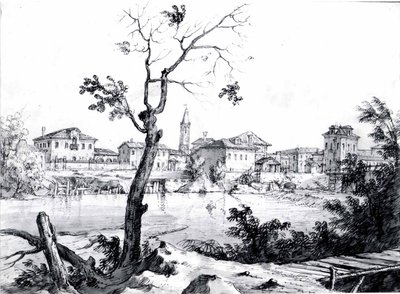 En by vid Brenta av Bernardo Bellotto