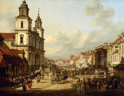 Heliga korsets kyrka i Warszawa. av Bernardo Bellotto