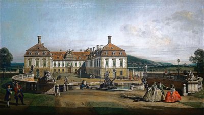 Tyska: Det kejserliga lustslottet Schloss Hof, sidan av hedershovet av Bernardo Bellotto