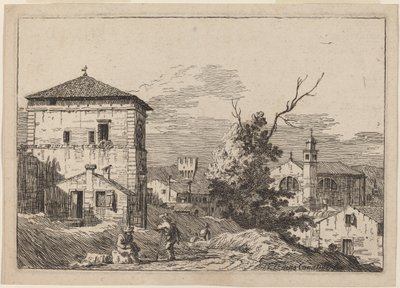Landskap med ett dött träd av Bernardo Bellotto