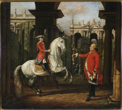 Överste Koenigsfels lär prins Józef Poniatowski rida av Bernardo Bellotto