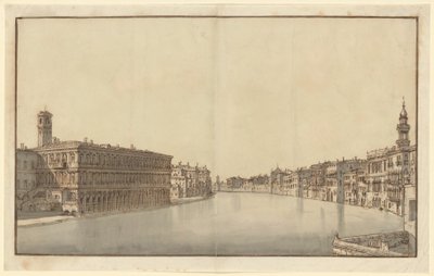 Canal Grande med Fabbriche Nuove till vänster och Santi Apostolis kampanil till höger av Bernardo Bellotto