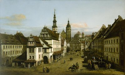Tyska: Städtebild (Marknadsplatsen i Pirna) Marknadsplatsen i Pirna av Bernardo Bellotto