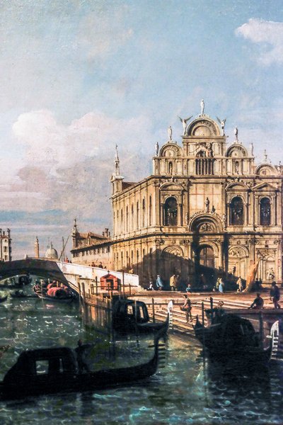 Rio dei Mendicanti och Scuola di San Marco (olja på duk) av Bernardo Bellotto
