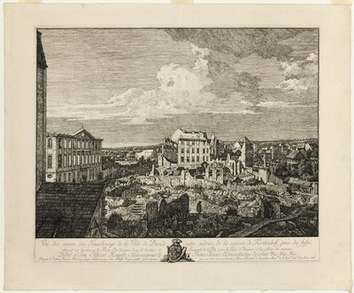 Ruinerna av Pirnaischer-förorten med Palais Fürstenhof av Bernardo Bellotto