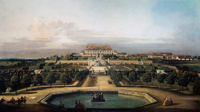 Det kejserliga slottet Schlosshof, trädgårdssidan av Bernardo Bellotto