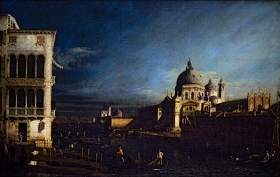 Två venetianska vyer, Stora kanalen och Molo från väster (på duk) av Bernardo Bellotto