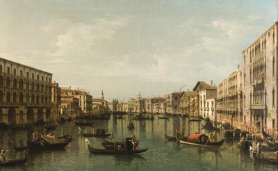 Utsikt över Canal Grande med Palazzi Foscari och Moro Lin av Bernardo Bellotto